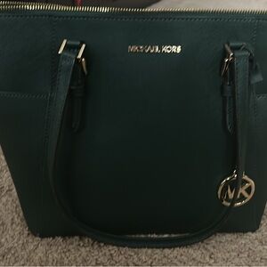 Michael Kors Dark Green Tote Bag